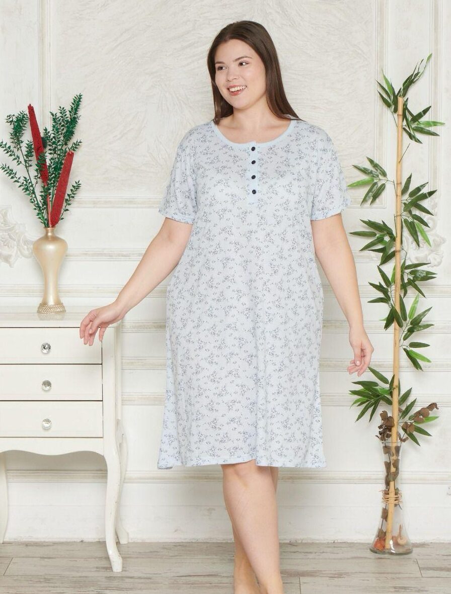 Koszula Nocna z Bawełny Większe Rozmiary Morella GOLD kod;12012-1 Rozmiar; 1XL-2XL-3XL-4XL