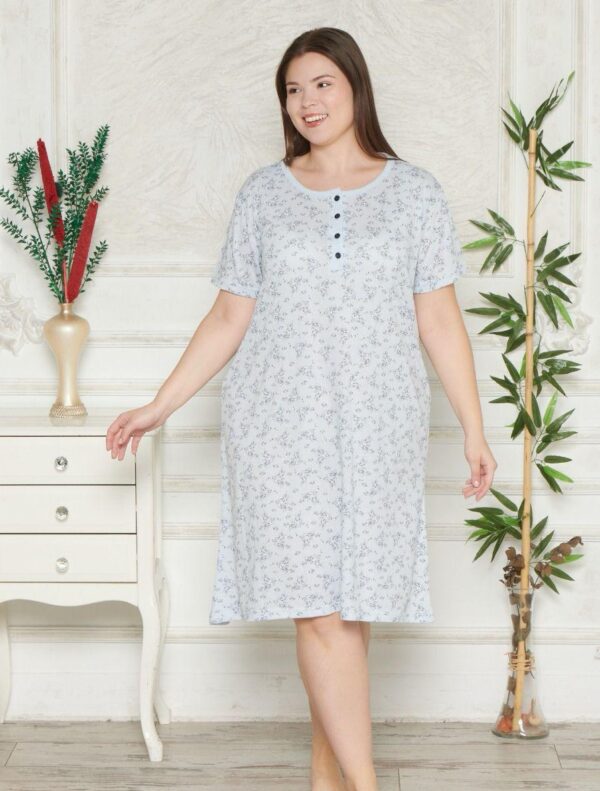 Koszula Nocna z Bawełny Większe Rozmiary Morella GOLD kod;12012-1 Rozmiar; 1XL-2XL-3XL-4XL - zdjęcie 3