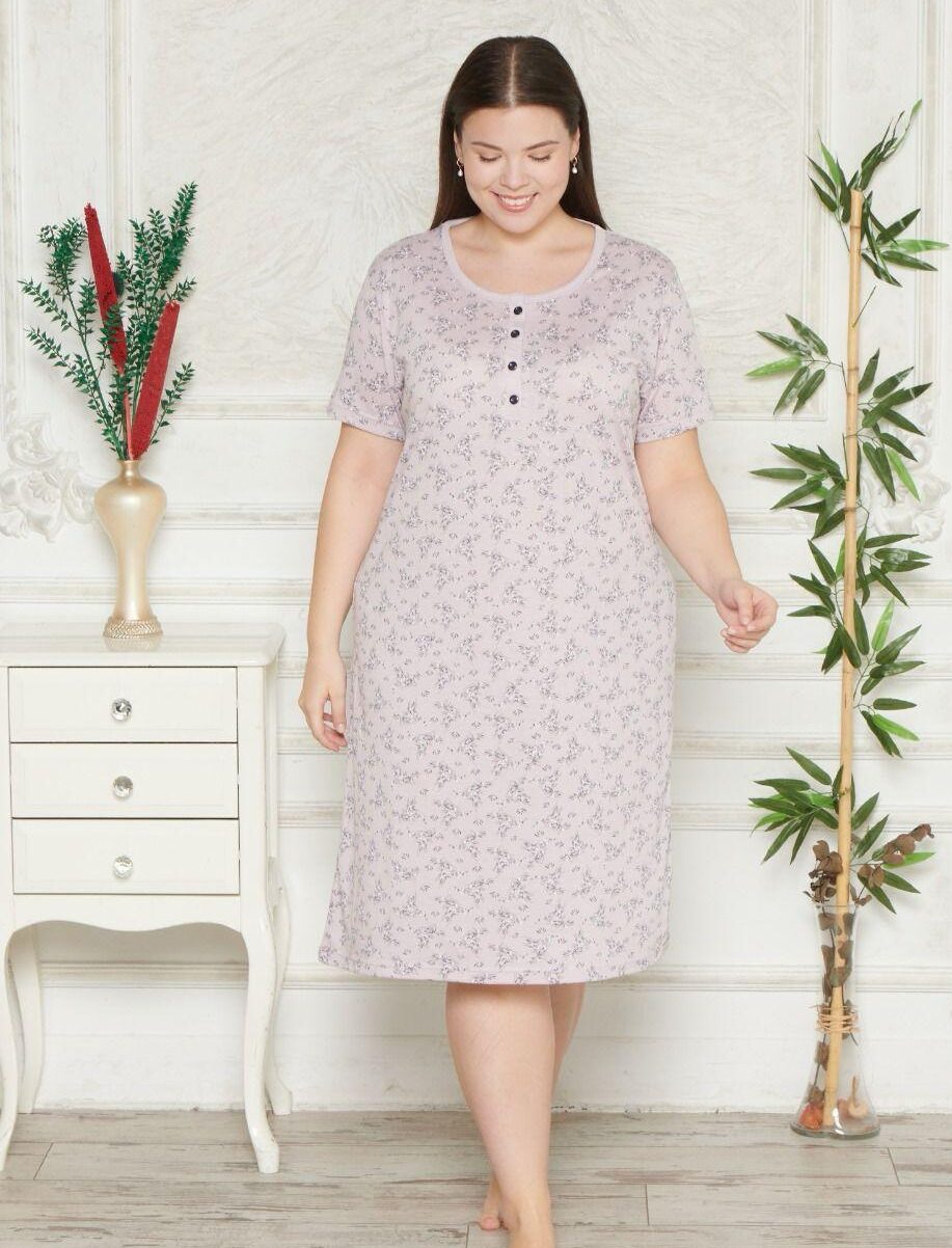 Koszula Nocna z Bawełny Większe Rozmiary Morella GOLD kod;12012-2 Rozmiar; 1XL-2XL-3XL-4XL - zdjęcie 1