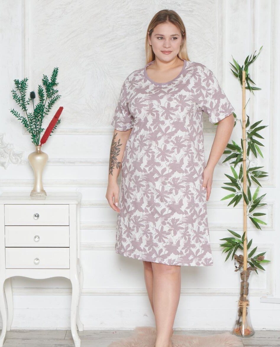 Koszula Nocna z Bawełny Większe Rozmiary Morella GOLD kod;GD-1-5005 Rozmiar; 1XL-2XL-3XL-4XL - zdjęcie 1