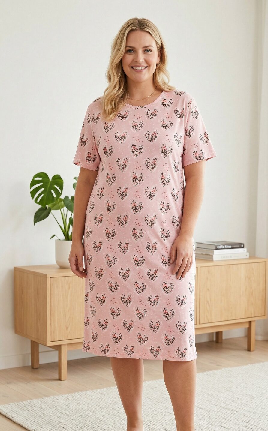 Koszula Nocna z Bawełny Większe Rozmiary Morella GOLD kod;GD-1-5009-1 Rozmiar; 1XL-2XL-3XL-4XL - zdjęcie 1