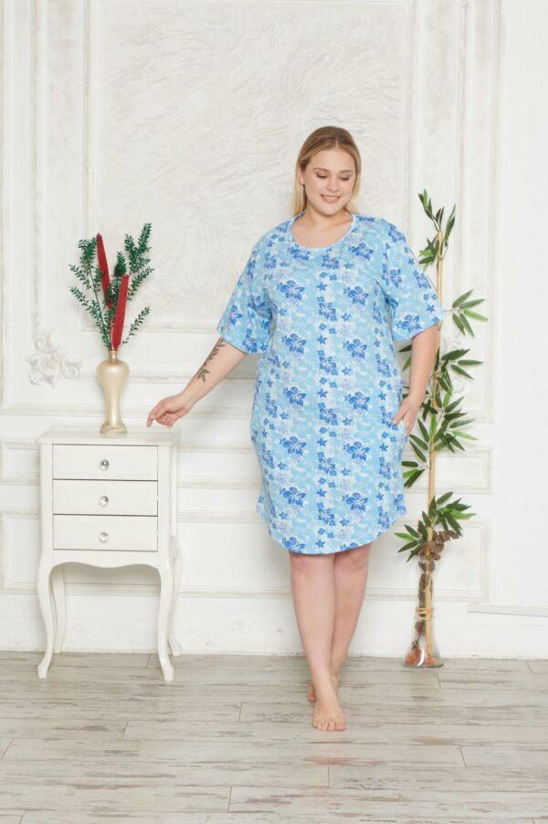 Koszula Nocna z Bawełny Większe Rozmiary Morella GOLD kod;GD-1-5003 Rozmiar; 1XL-2XL-3XL-4XL - zdjęcie 6