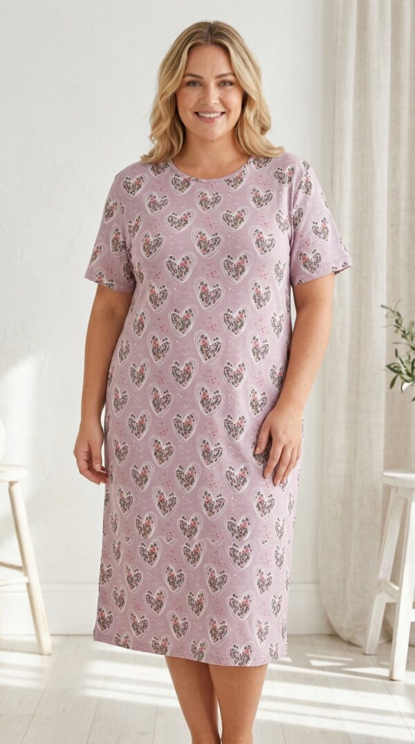 Koszula Nocna z Bawełny Większe Rozmiary PLUS Morella GOLD kod;GD-1-5010-1 Rozmiar; 5XL-6XL-7XL - zdjęcie 3