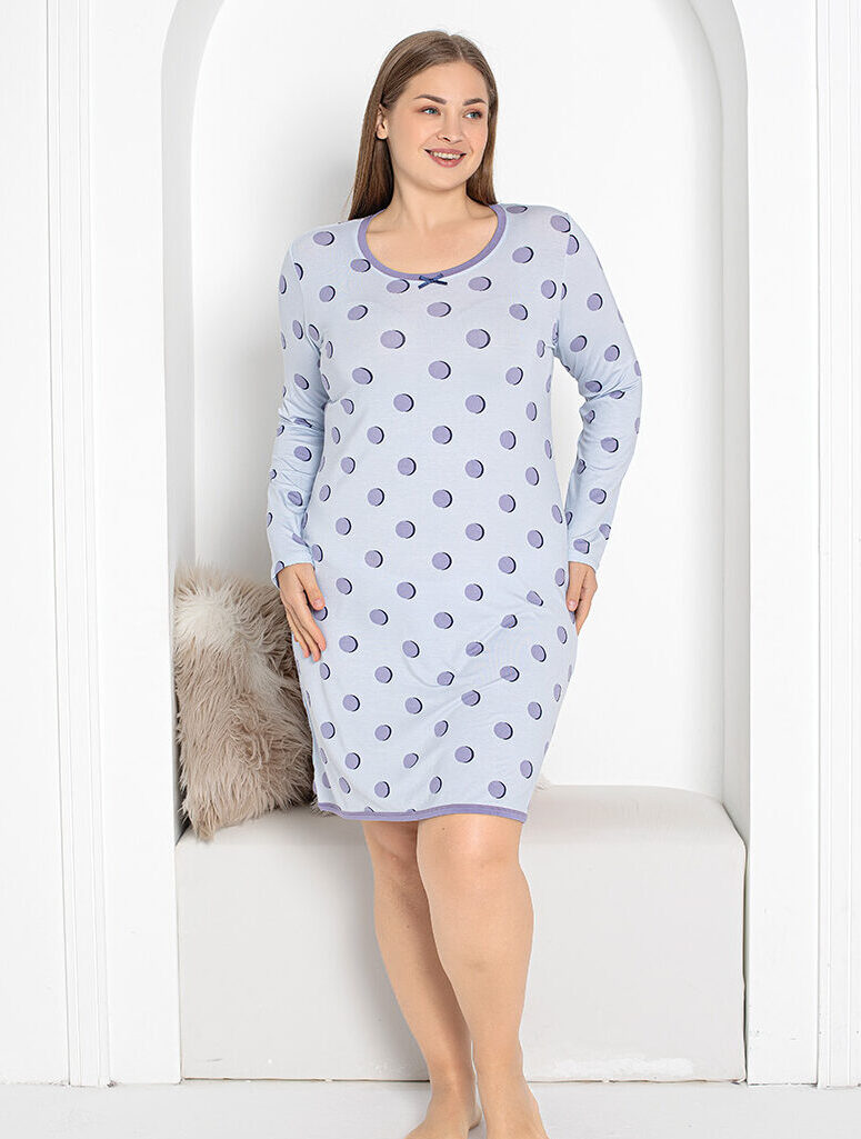 Koszula Nocna z Wiskozy Długi Rękaw Duże rozmiary Morella PREMIUM kod;9007 Rozmiar; 2XL-3XL-4XL - zdjęcie 1