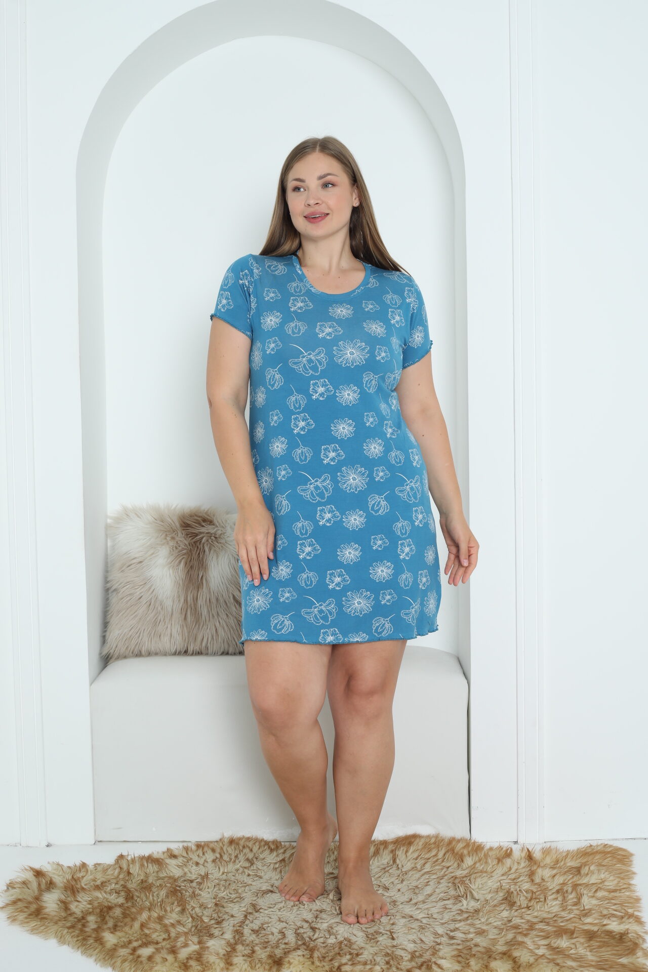 Koszula Nocna z Wiskozy Duże Rozmiary Morella PREMIUM kod;5001 Rozmiar; 2XL-3XL-4XL - zdjęcie 4