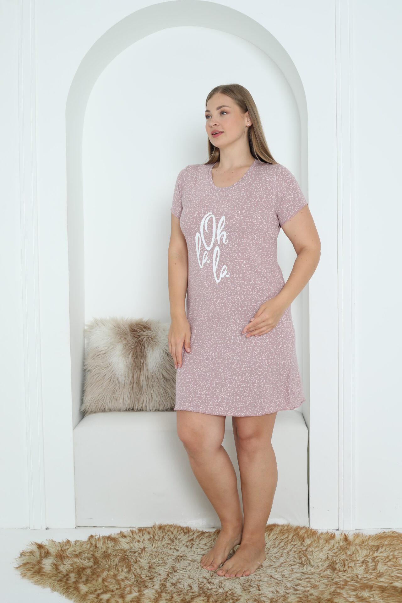 Koszula Nocna z Wiskozy Duże Rozmiary Morella PREMIUM kod;5002 Rozmiar; 2XL-3XL-4XL - zdjęcie 3