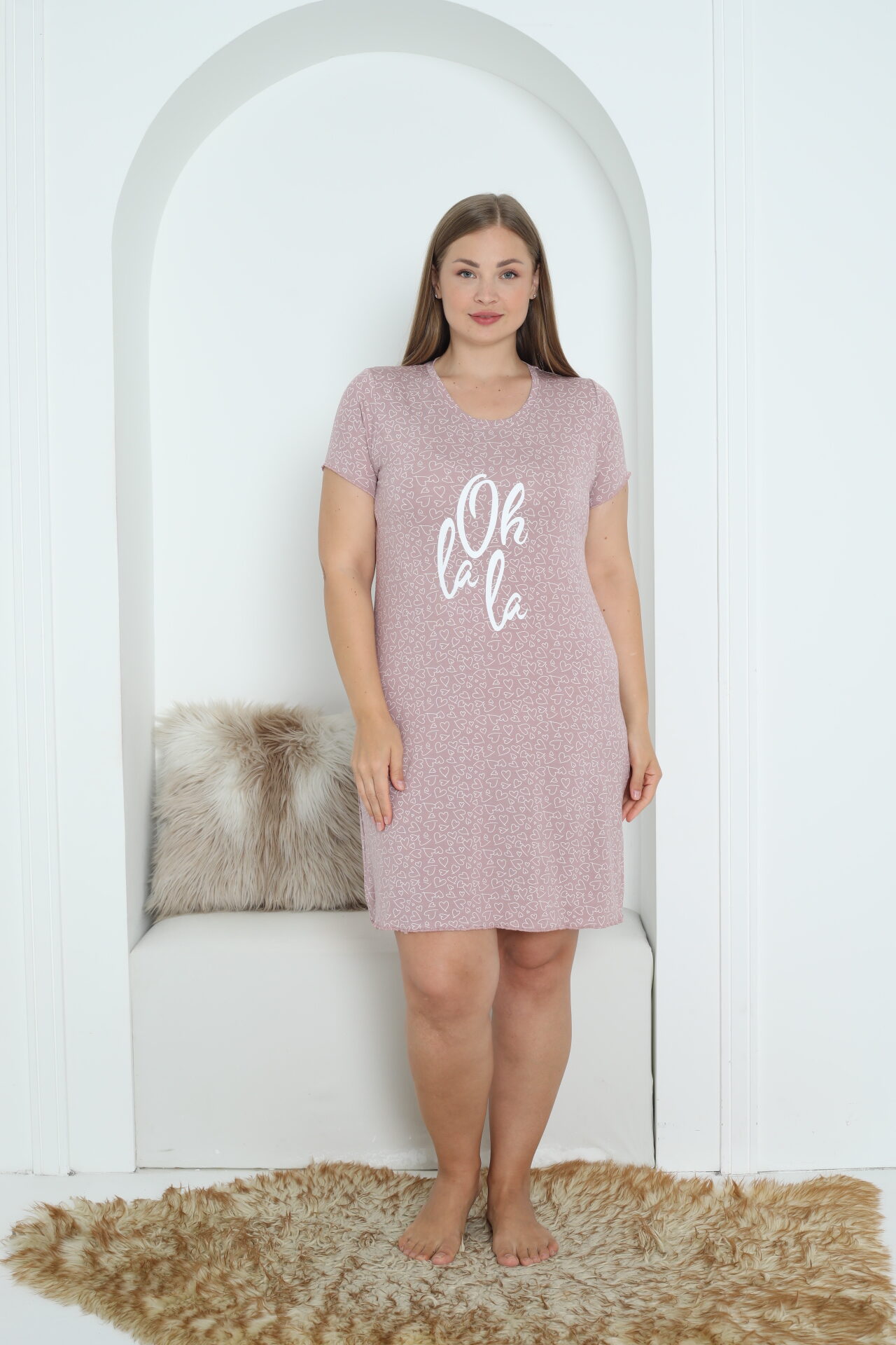 Koszula Nocna z Wiskozy Duże Rozmiary Morella PREMIUM kod;5002 Rozmiar; 2XL-3XL-4XL - zdjęcie 2