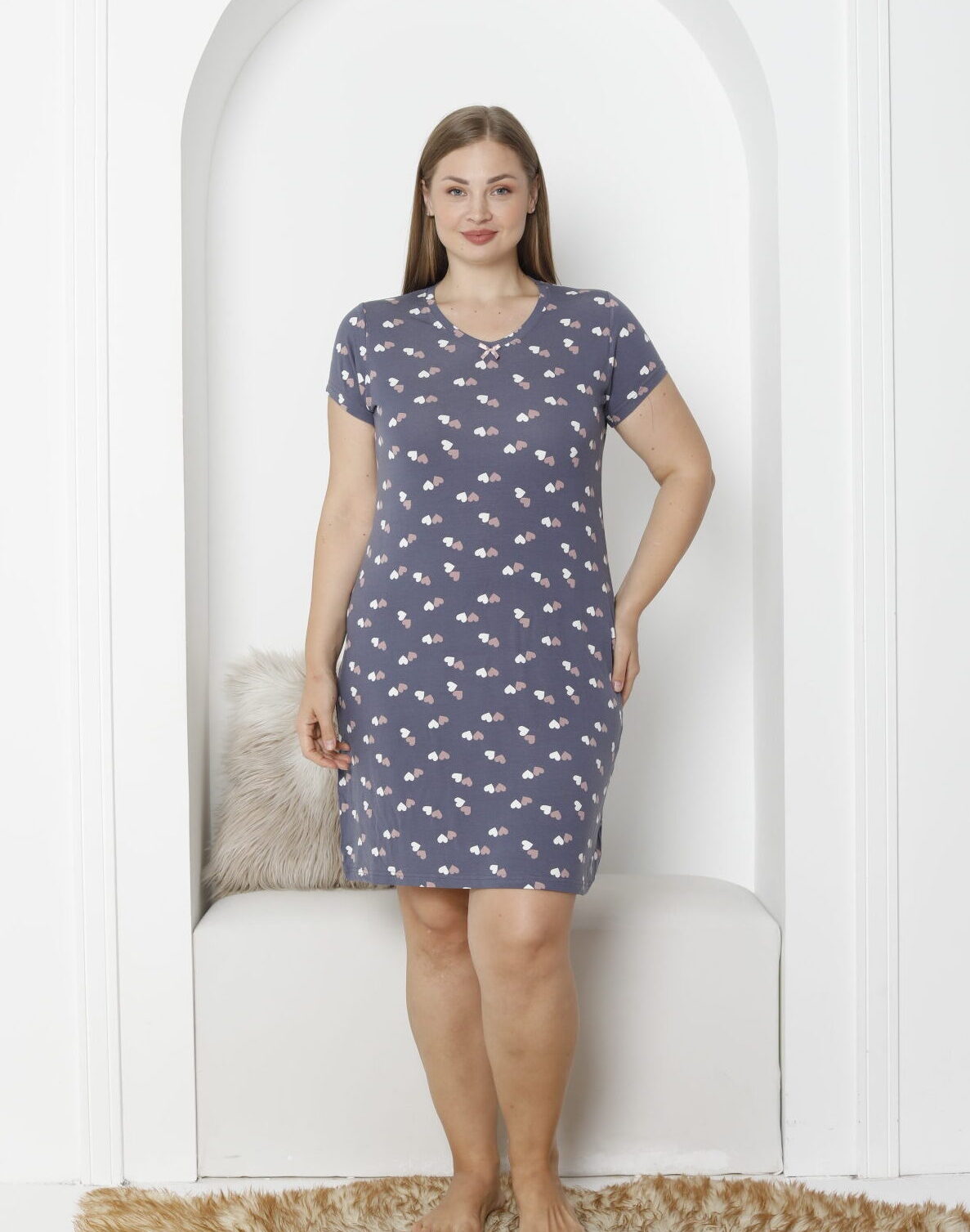 Koszula Nocna z Wiskozy Duże Rozmiary Morella PREMIUM kod;5006 Rozmiar; 2XL-3XL-4XL - zdjęcie 6