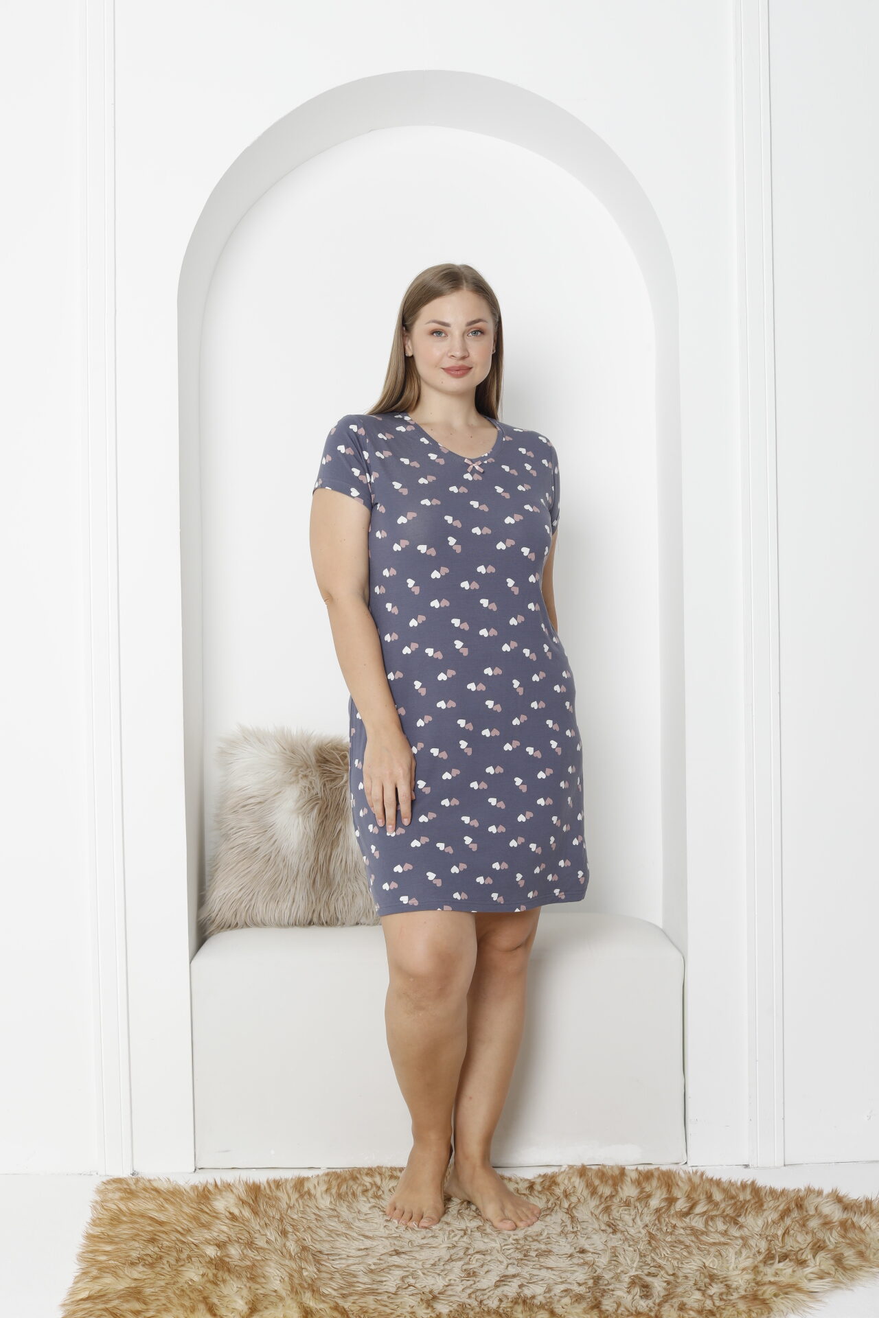 Koszula Nocna z Wiskozy Duże Rozmiary Morella PREMIUM kod;5006 Rozmiar; 2XL-3XL-4XL - zdjęcie 3