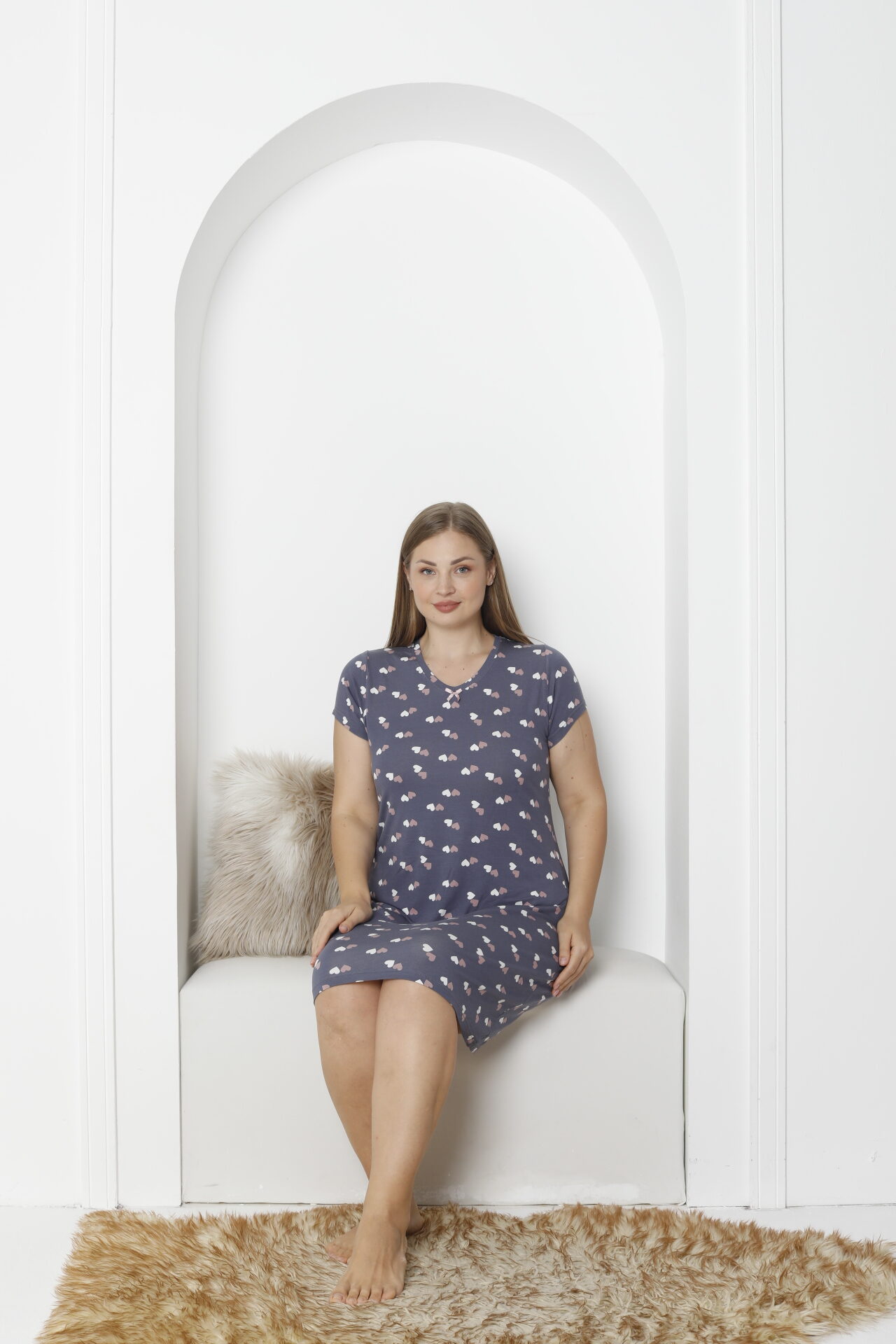 Koszula Nocna z Wiskozy Duże Rozmiary Morella PREMIUM kod;5006 Rozmiar; 2XL-3XL-4XL - zdjęcie 5