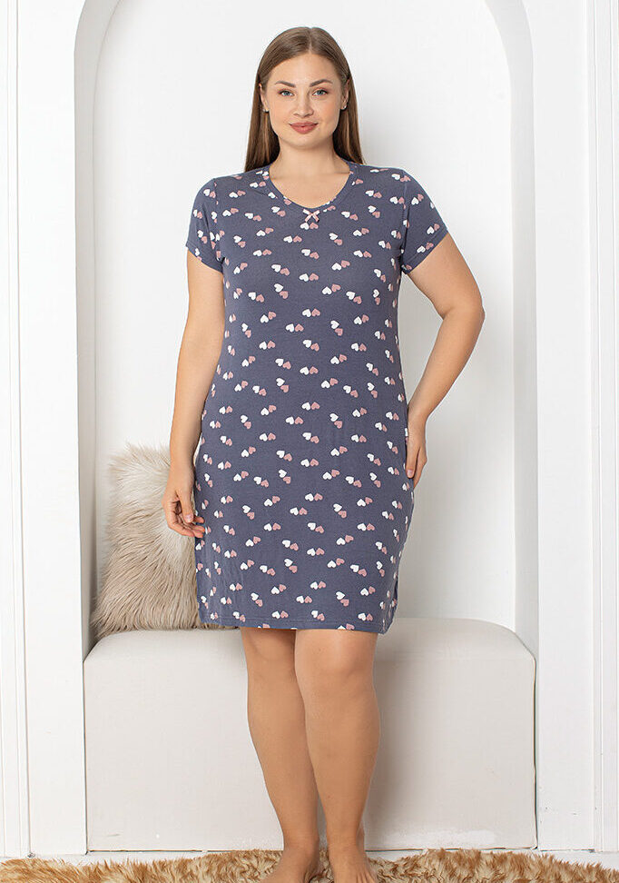 Koszula Nocna z Wiskozy Duże Rozmiary Morella PREMIUM kod;5006 Rozmiar; 2XL-3XL-4XL - zdjęcie 1