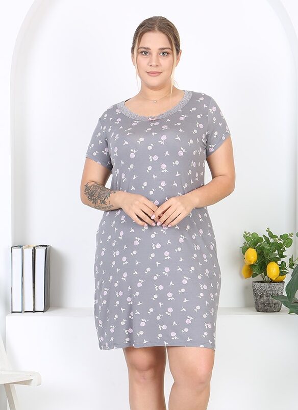 Koszula Nocna z Wiskozy Duże Rozmiary Morella PREMIUM kod;5010 Rozmiar; 2XL-3XL-4XL - zdjęcie 2