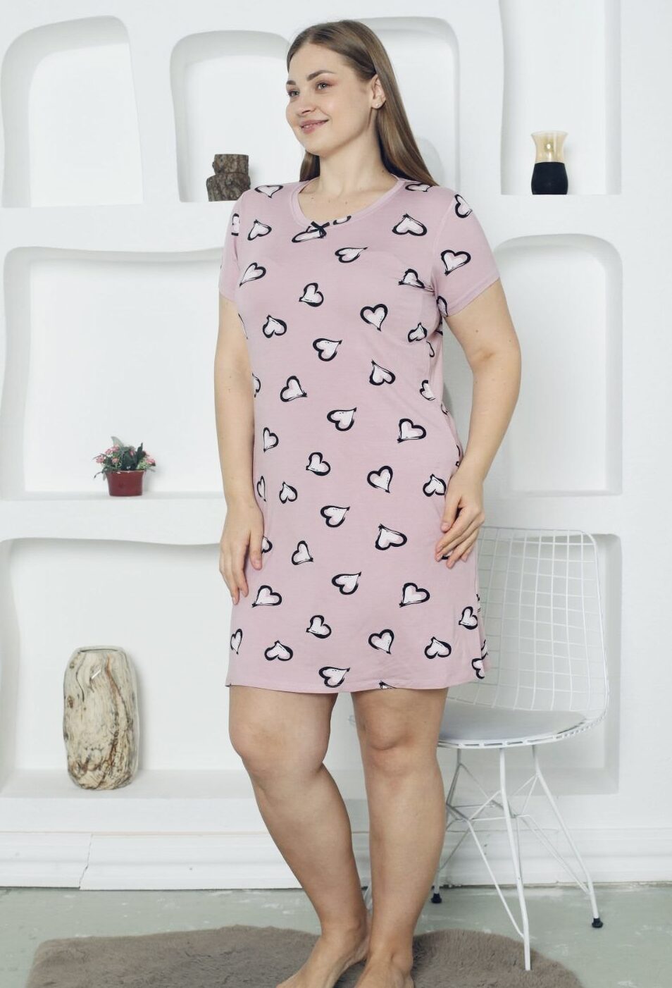 Koszula Nocna z Wiskozy Duże Rozmiary Morella PREMIUM kod;5018 Rozmiar; 2XL-3XL-4XL