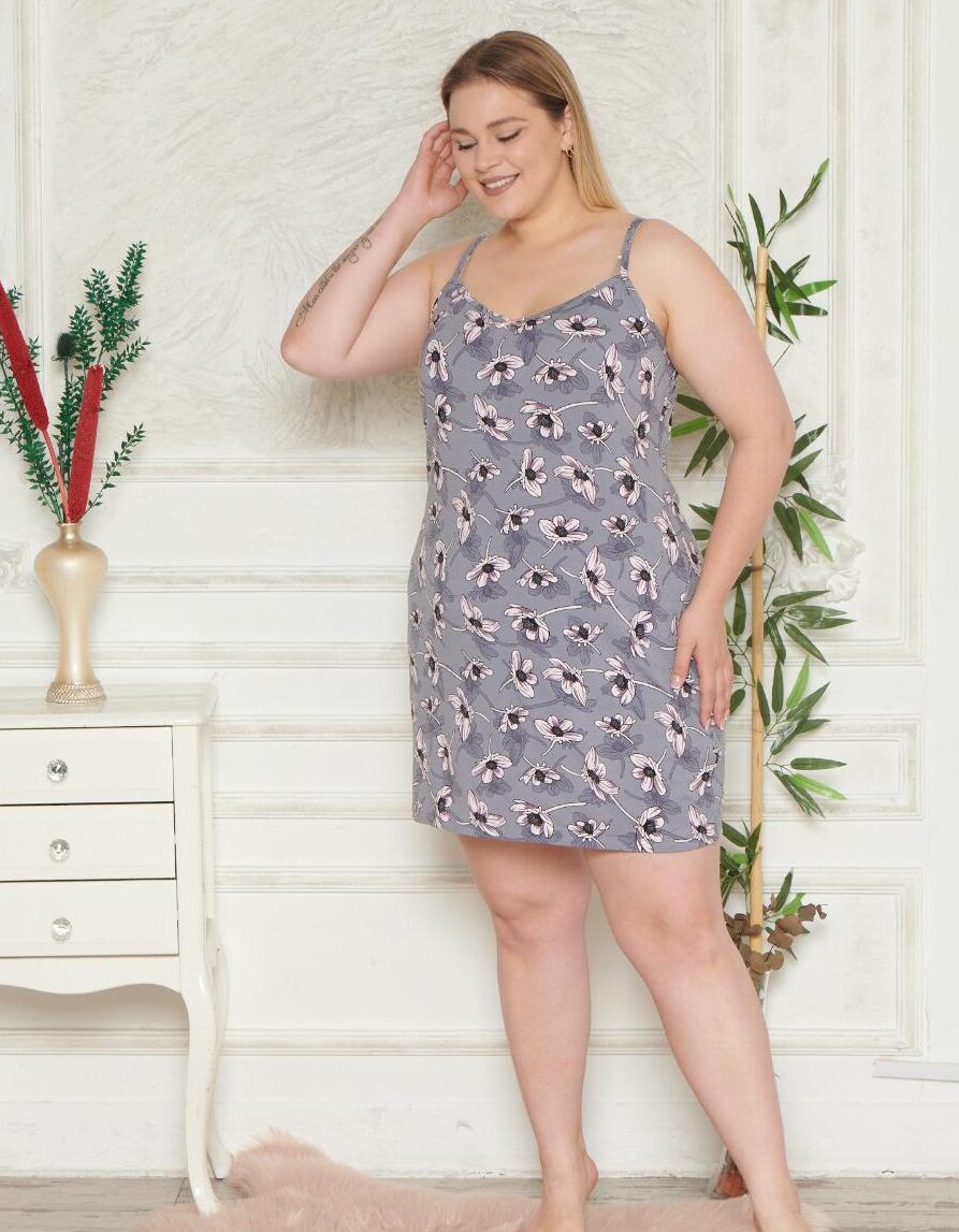 Koszula Nocna z Wiskozy Duże Rozmiary Morella PREMIUM kod;5510 Rozmiar; 2XL-3XL-4XL - zdjęcie 1