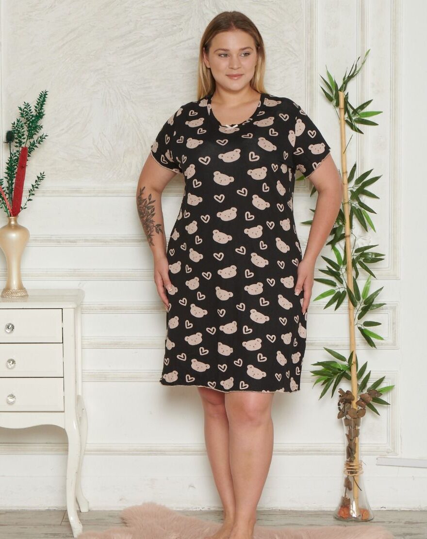 Koszula Nocna z Wiskozy Duże Rozmiary Morella PREMIUM kod;PR-5022 Rozmiar; 2XL-3XL-4XL