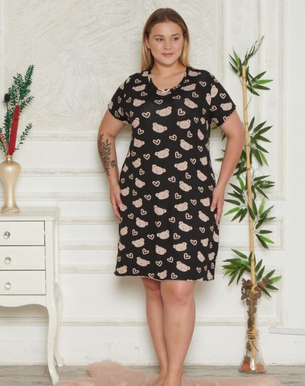 Koszula Nocna z Wiskozy Duże Rozmiary Morella PREMIUM kod;PR-5022 Rozmiar; 2XL-3XL-4XL - zdjęcie 3