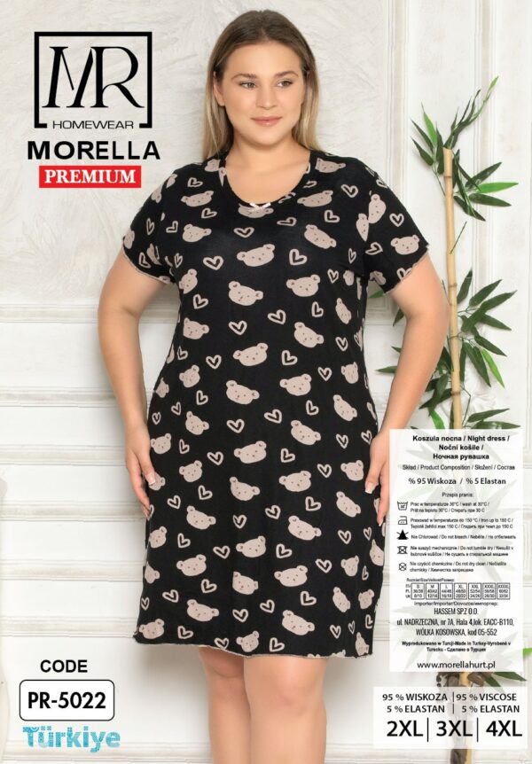 Koszula Nocna z Wiskozy Duże Rozmiary Morella PREMIUM kod;PR-5022 Rozmiar; 2XL-3XL-4XL - zdjęcie 4