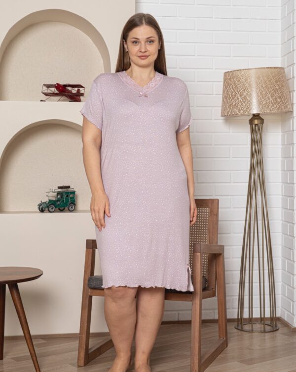 Koszula Nocna z Wiskozy Duże Rozmiary Morella PREMIUM kod;PR-5025 Rozmiar; 2XL-3XL-4XL - zdjęcie 4