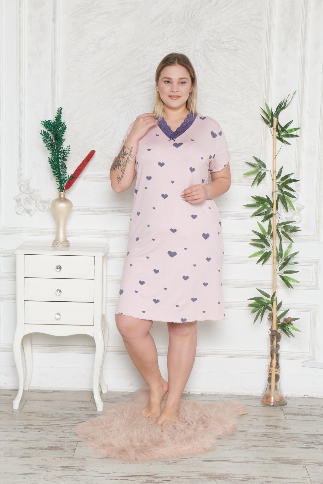 Koszula Nocna z Wiskozy Duże Rozmiary Morella PREMIUM kod;PR-5026 Rozmiar; 2XL-3XL-4XL - zdjęcie 2