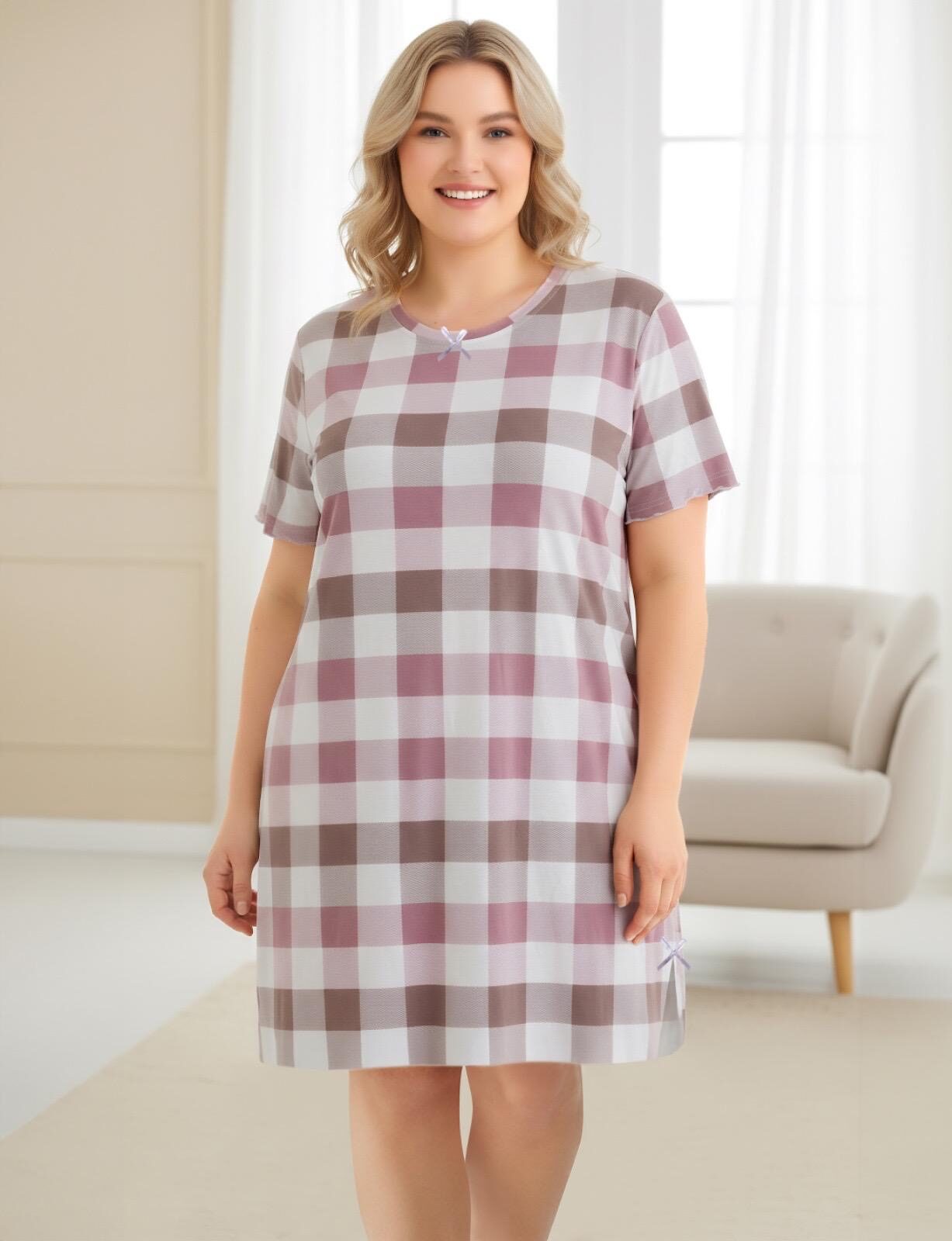 Koszula Nocna z Wiskozy Duże Rozmiary Morella PREMIUM kod;PR-5029 Rozmiar; 2XL-3XL-4XL