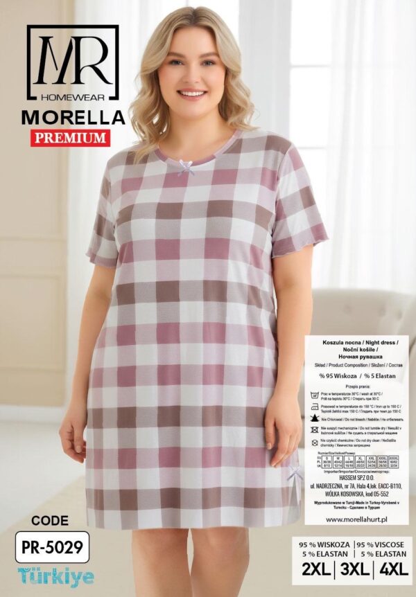 Koszula Nocna z Wiskozy Duże Rozmiary Morella PREMIUM kod;PR-5029 Rozmiar; 2XL-3XL-4XL - zdjęcie 5