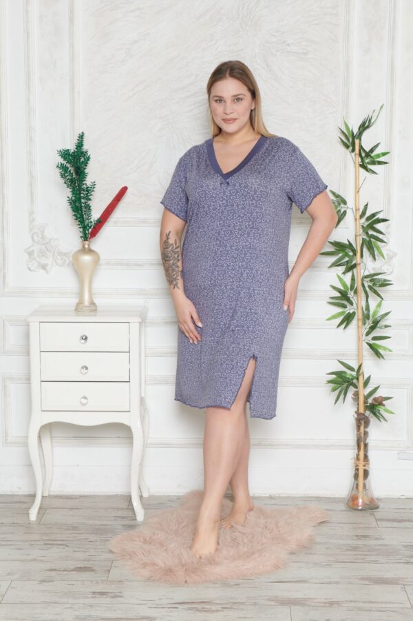 Koszula Nocna z Wiskozy Duże Rozmiary PLUS BIG SIZE Morella PREMIUM kod;PR-22025 Rozmiar; 5XL-6XL-7XL - zdjęcie 4