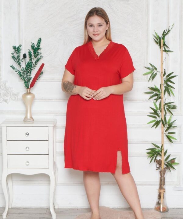 Koszula Nocna z Wiskozy Duże Rozmiary PLUS BIG SIZE Morella PREMIUM kod;PR-22022 Rozmiar; 5XL-6XL-7XL - zdjęcie 3