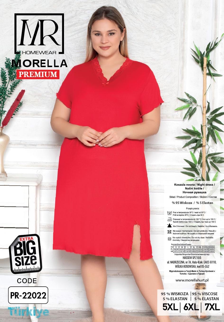 Koszula Nocna z Wiskozy Duże Rozmiary PLUS BIG SIZE Morella PREMIUM kod;PR-22022 Rozmiar; 5XL-6XL-7XL - zdjęcie 2
