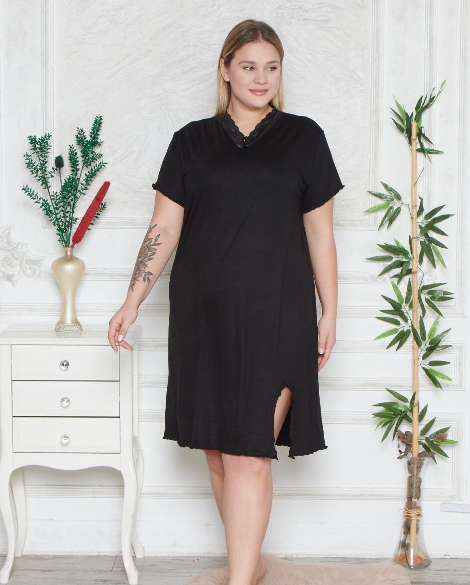 Koszula Nocna z Wiskozy Duże Rozmiary PLUS BIG SIZE Morella PREMIUM kod;PR-22023 Rozmiar; 5XL-6XL-7XL