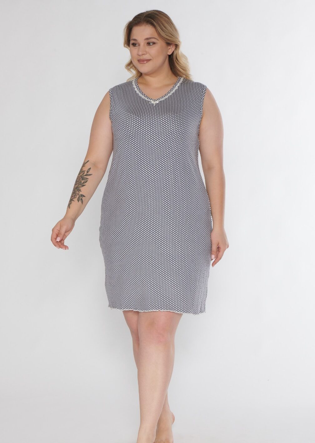 Koszula Nocna z Wiskozy Duże Rozmiary Szerokie Ramiączka Morella PREMIUM kod;PR-5507 Rozmiar; 2XL-3XL-4XL - zdjęcie 1