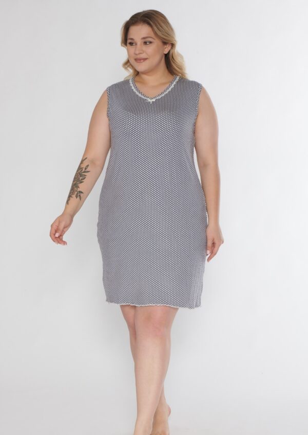 Koszula Nocna z Wiskozy Duże Rozmiary Szerokie Ramiączka Morella PREMIUM kod;PR-5507 Rozmiar; 2XL-3XL-4XL - zdjęcie 3