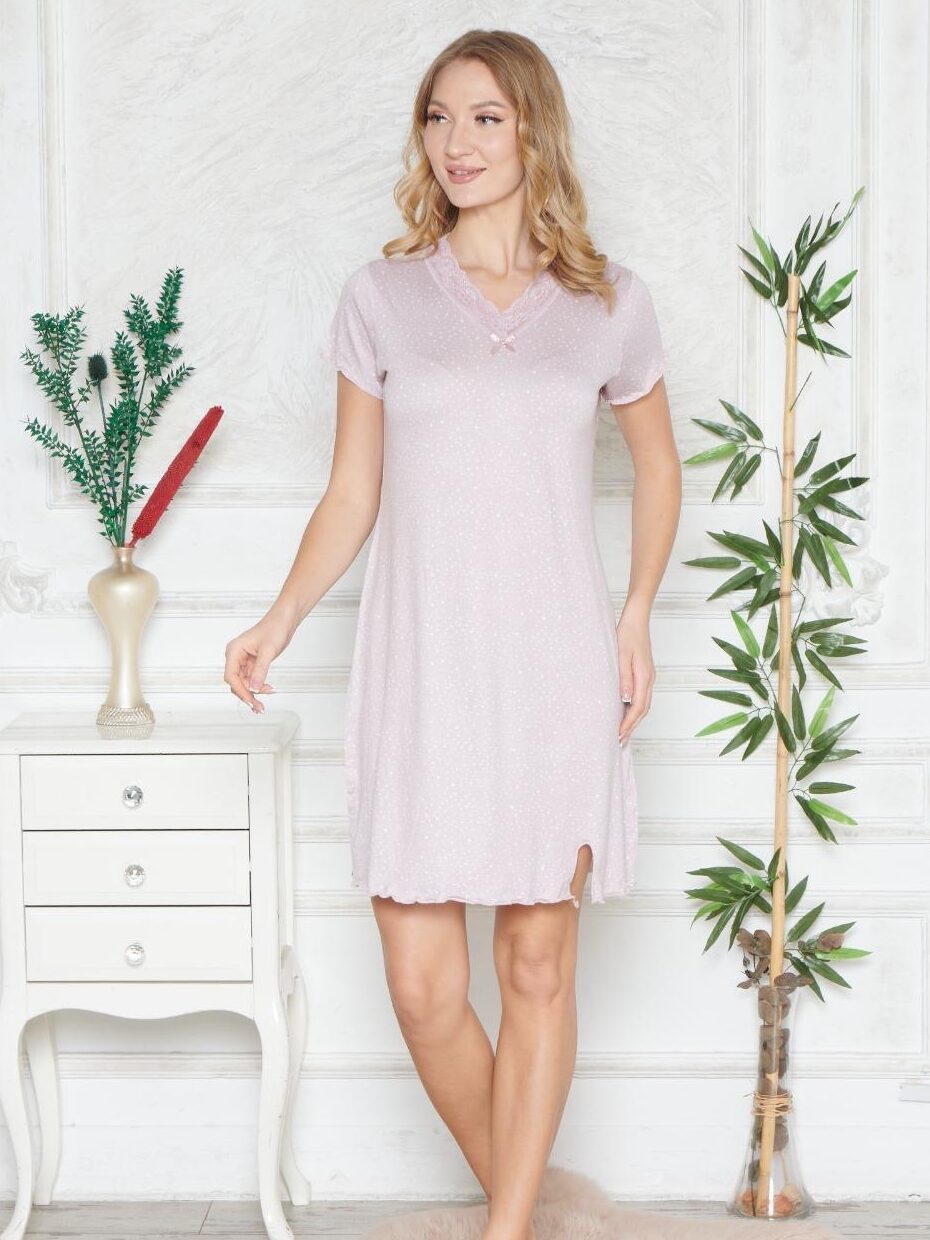 Koszula Nocna z Wiskozy Morella PREMIUM kod;PR-031 Rozmiar; M-L-XL-XXL - zdjęcie 1