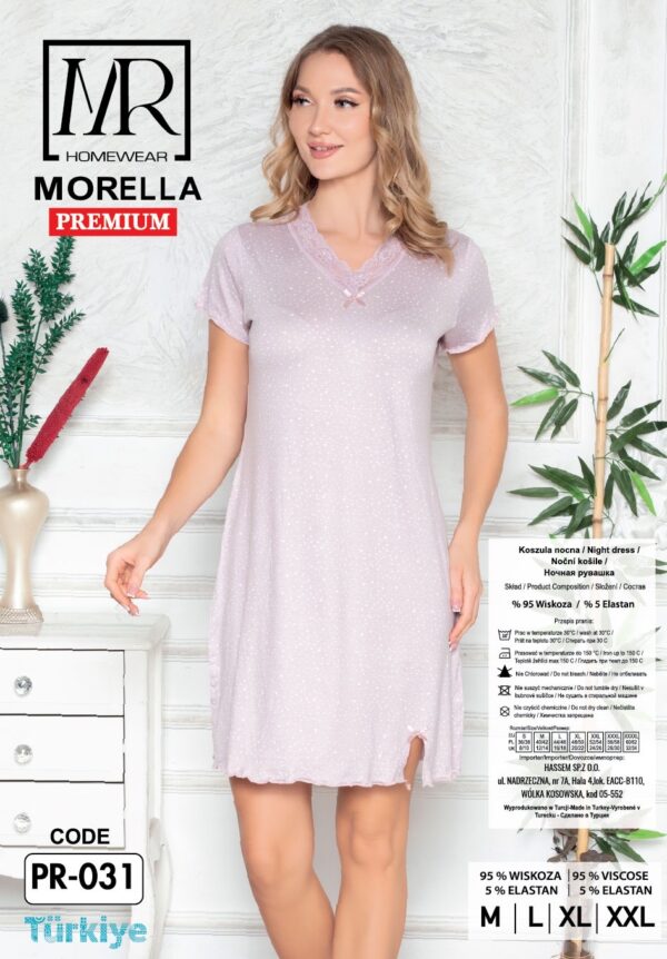 Koszula Nocna z Wiskozy Morella PREMIUM kod;PR-031 Rozmiar; M-L-XL-XXL - zdjęcie 5