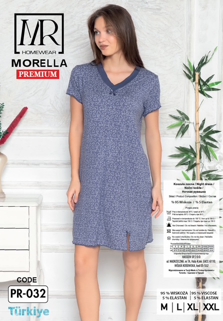 Koszula Nocna z Wiskozy Morella PREMIUM kod;PR-032 Rozmiar; M-L-XL-XXL - zdjęcie 2