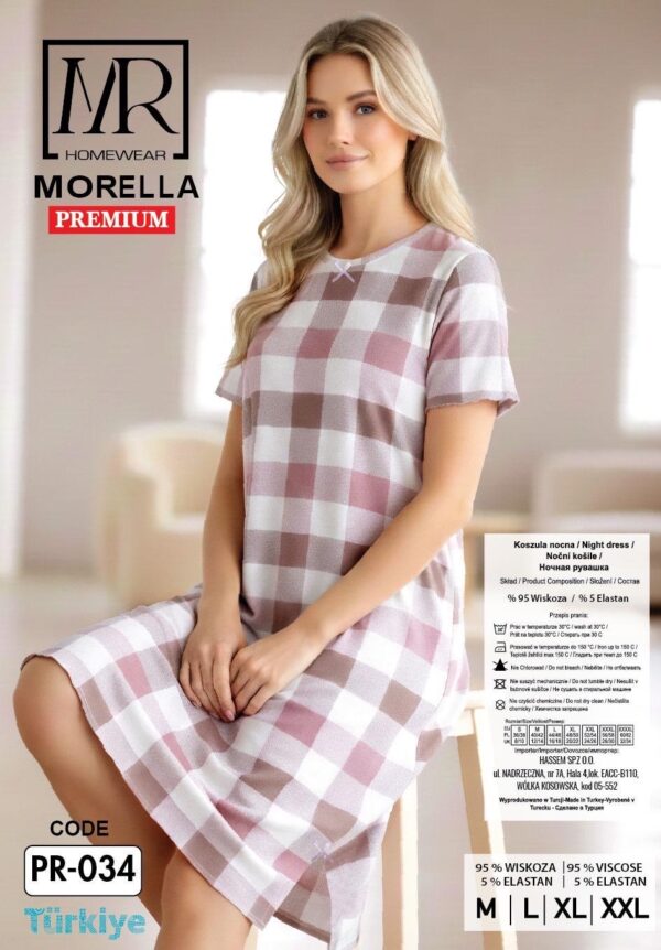 Koszula Nocna z Wiskozy Morella PREMIUM kod;PR-034 Rozmiar; M-L-XL-XXL - zdjęcie 6