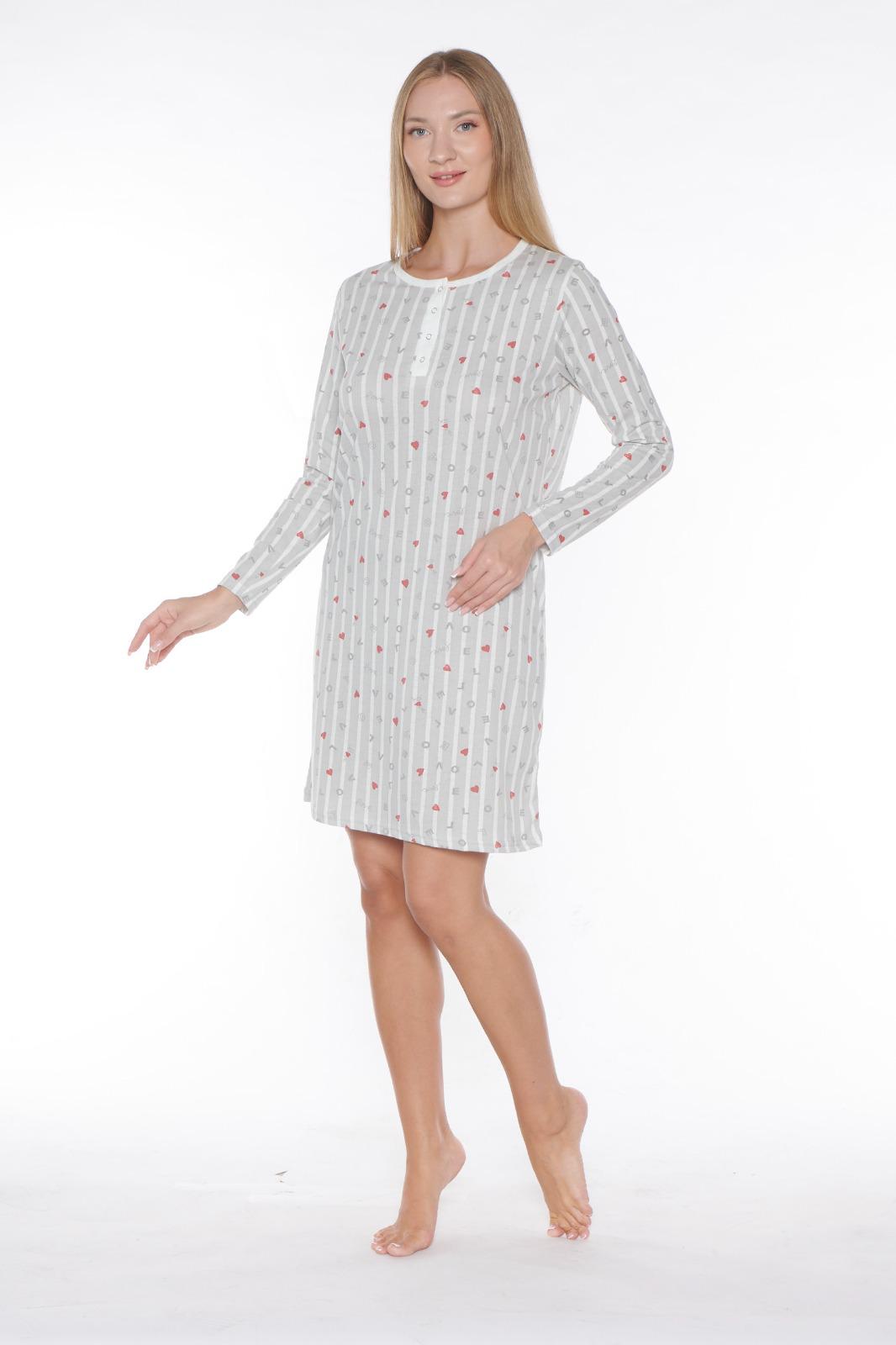 Morella Bawełna Koszula Nocna Długi Rękaw kod;11008 Roz; M-L-XL-XXL - zdjęcie 2