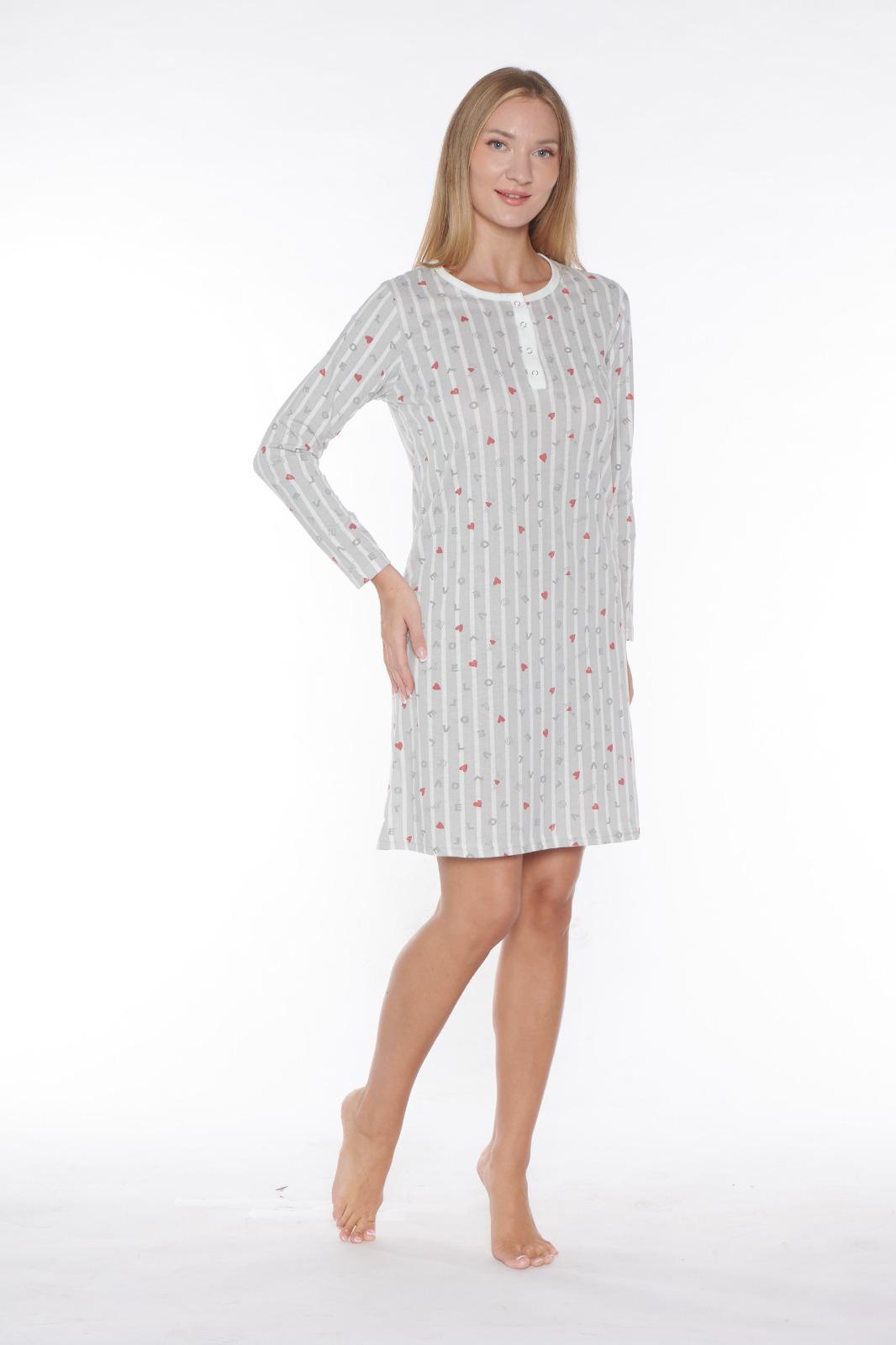 Morella Bawełna Koszula Nocna Długi Rękaw kod;11008 Roz; M-L-XL-XXL - zdjęcie 3