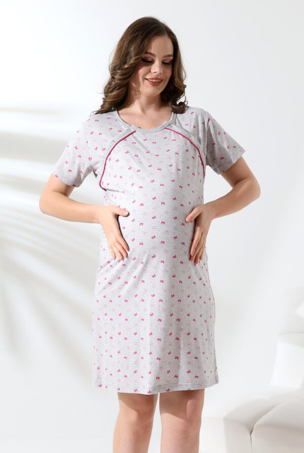 Morella Bawełna Koszula Nocna do Karmienia/Ciążowa na Napy kod;18001 Rozmiary; M-L-XL-XXL - zdjęcie 2