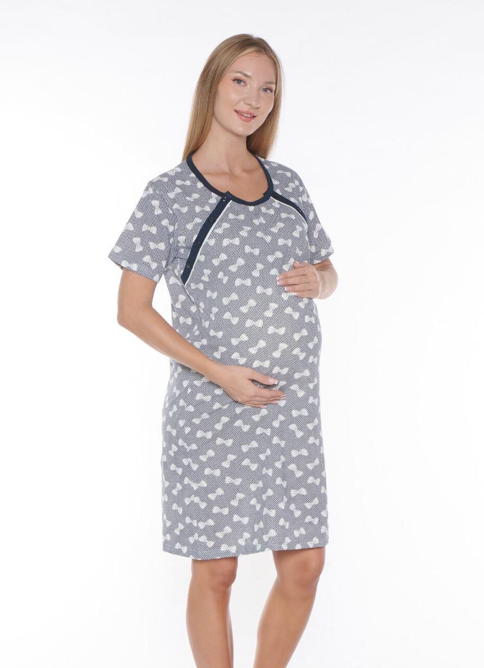 Morella Bawełna Koszula Nocna do Karmienia/Ciążowa na Napy kod;18009 Rozmiary; M-L-XL-XXL - zdjęcie 3