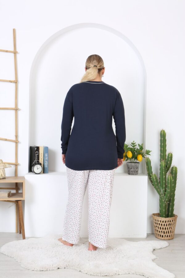 Morella Bawełniana Piżama Damska Długi Rękaw Rozpinana kod; 6002-2 Rozmiary;2XL-3XL-4XL-5XL - zdjęcie 6