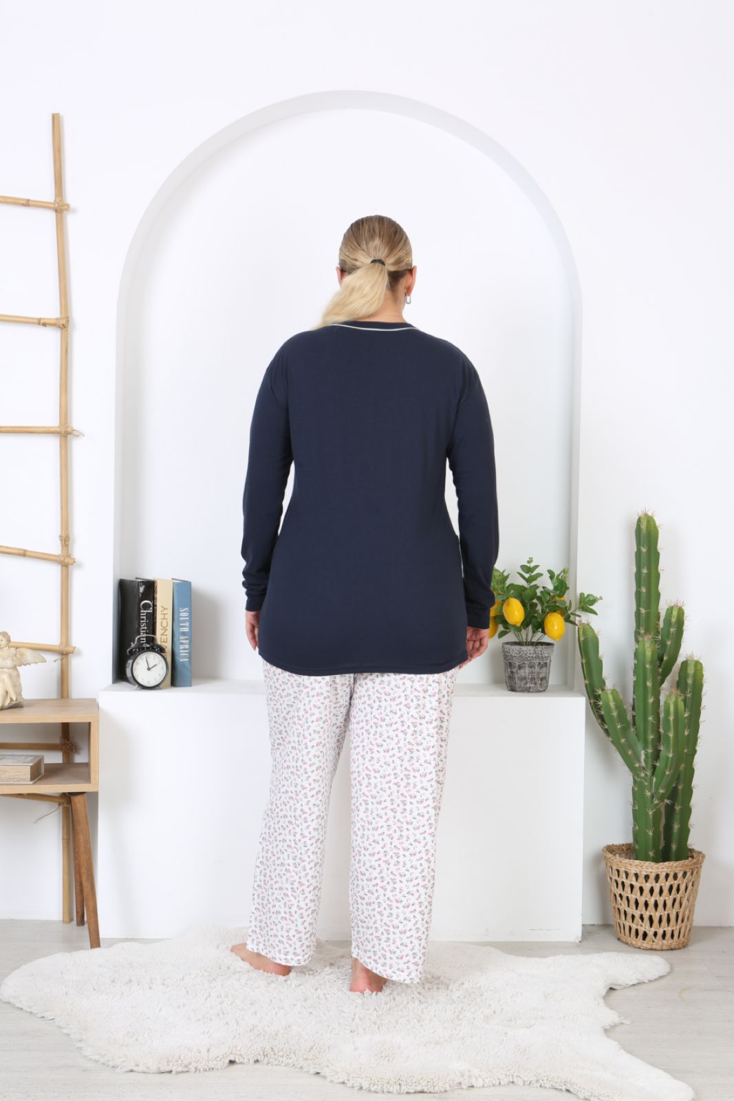 Morella Bawełniana Piżama Damska Długi Rękaw Rozpinana kod; 6002-2 Rozmiary;2XL-3XL-4XL-5XL - zdjęcie 3