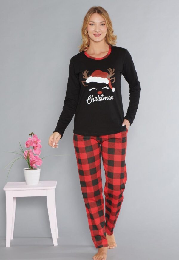 Morella Bawełniana Piżama Damska Długi Rękaw ŚWIĄTECZNA kod;4016 Rozmiary; M-L-XL-XXL - zdjęcie 3