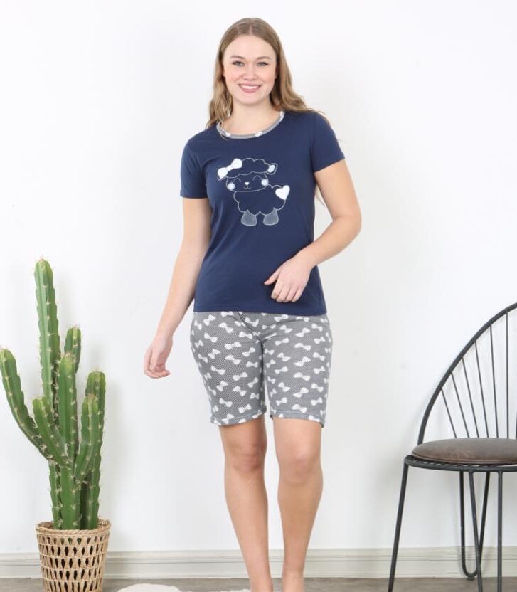 Morella Bawełniana Piżama Damska Krótki Rękaw Szorty kod;5003 Rozmiary; M-L-XL-XXL - zdjęcie 1