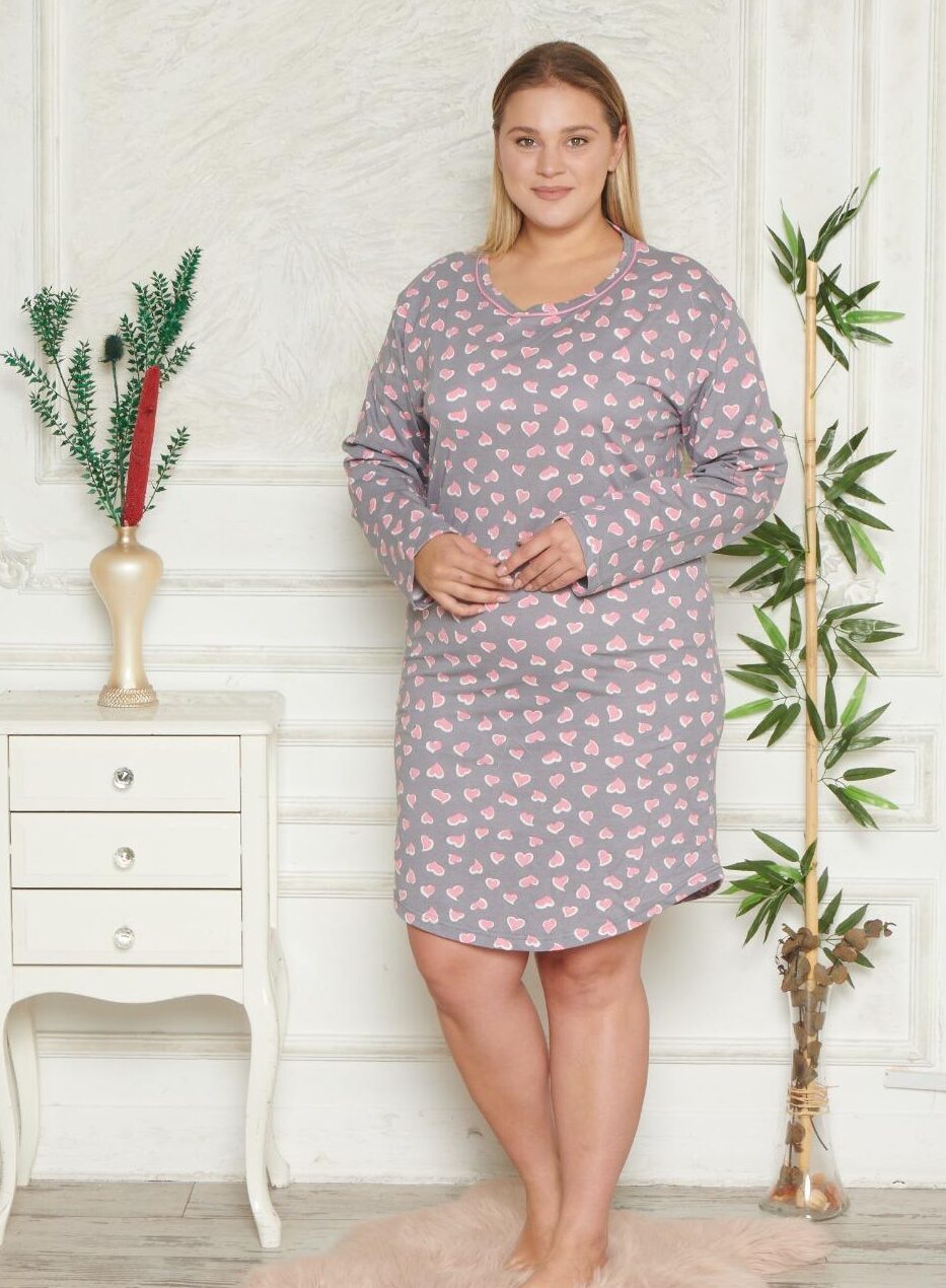 Morella GOLD Bawełna Koszula Nocna Długi rękaw Duże rozmiary kod;GD-11-001 Roz; 1XL- 2XL- 3XL- 4XL - zdjęcie 1