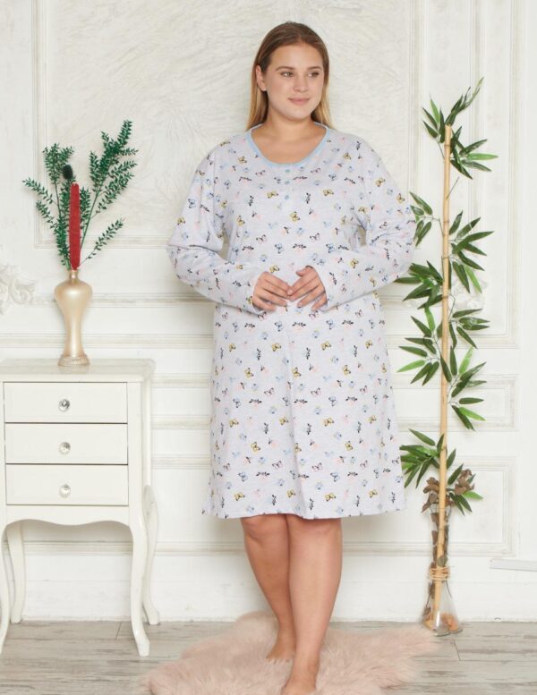Morella GOLD Bawełna Koszula Nocna Długi rękaw Duże rozmiary kod;GD-11-003 Roz; 1XL- 2XL- 3XL- 4XL - zdjęcie 3
