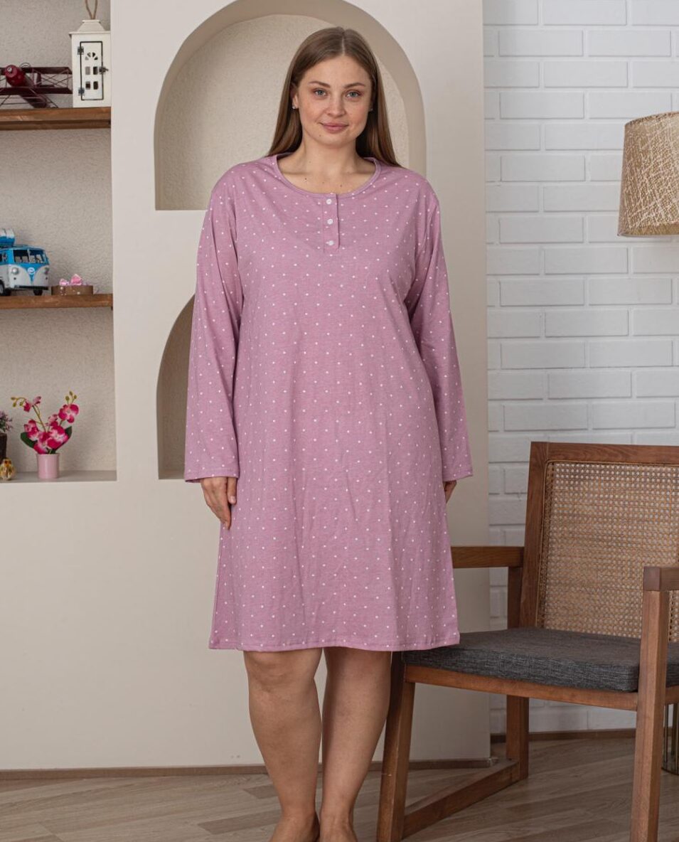 Morella GOLD Bawełna Koszula Nocna Długi rękaw Duże rozmiary kod;GD-11-005 Roz; 1XL- 2XL- 3XL- 4XL - zdjęcie 1