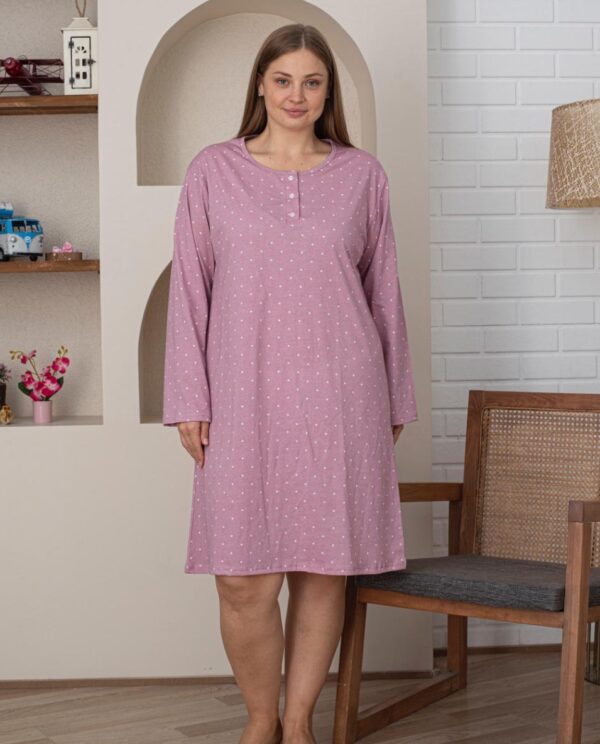 Morella GOLD Bawełna Koszula Nocna Długi rękaw Duże rozmiary kod;GD-11-005 Roz; 1XL- 2XL- 3XL- 4XL - zdjęcie 4