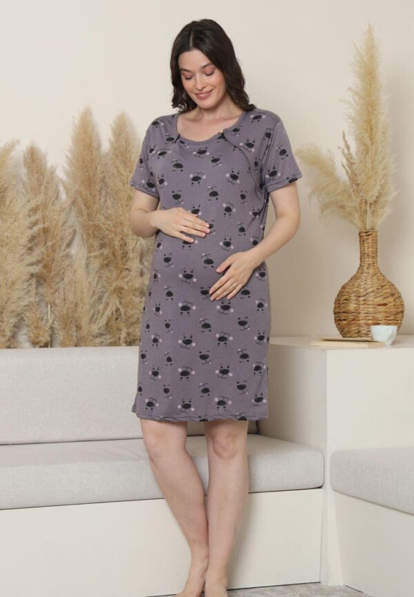 Morella Gold Bawełna Koszula Nocna do Karmienia/Ciążowa na Zamki kod;18013 Rozmiary;M-L-XL-XXL - zdjęcie 4