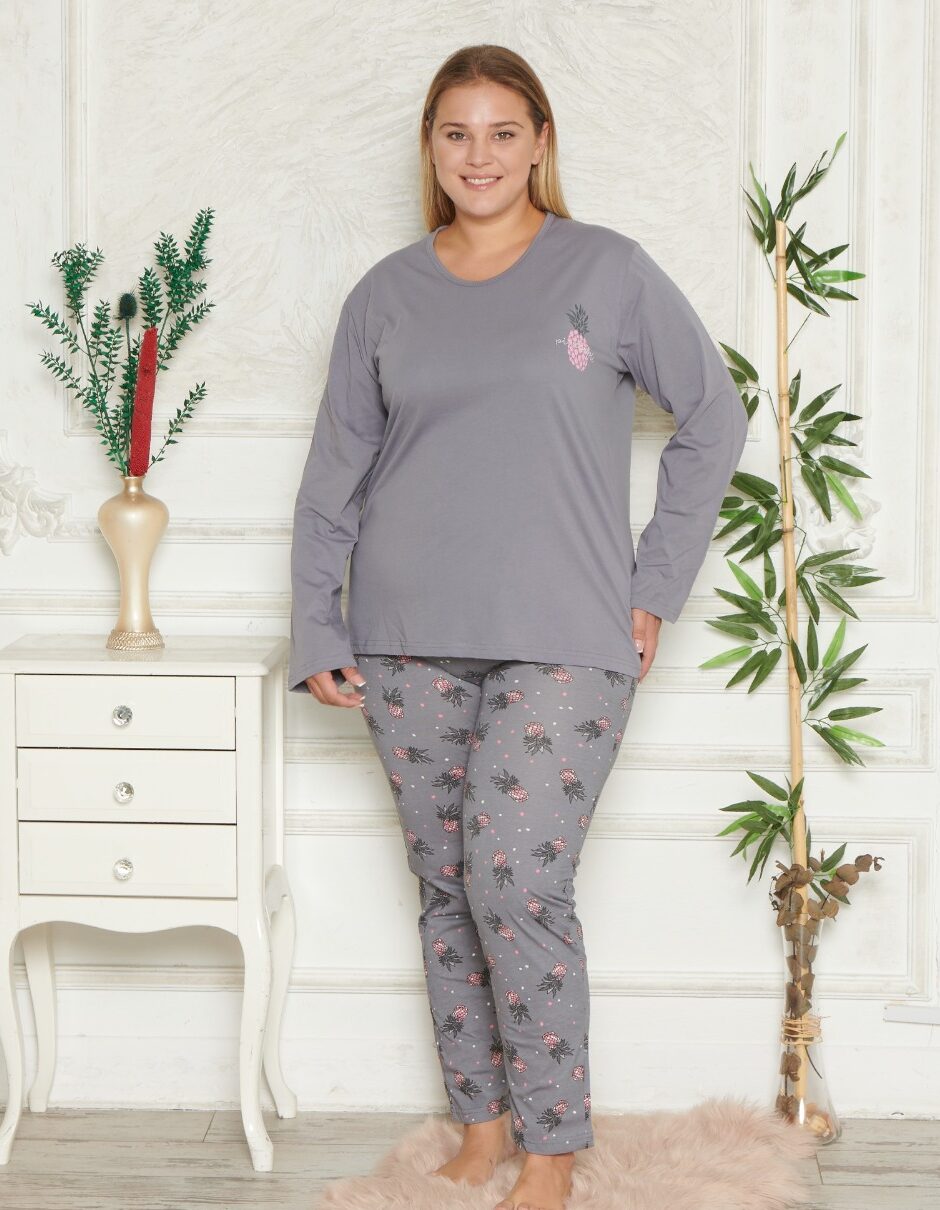 Morella GOLD Bawełna Piżama Damska Długi Rękaw Długie Spodnie kod; GD-1-6002-1 Rozmiary;1XL-2XL-3XL-4XL - zdjęcie 1