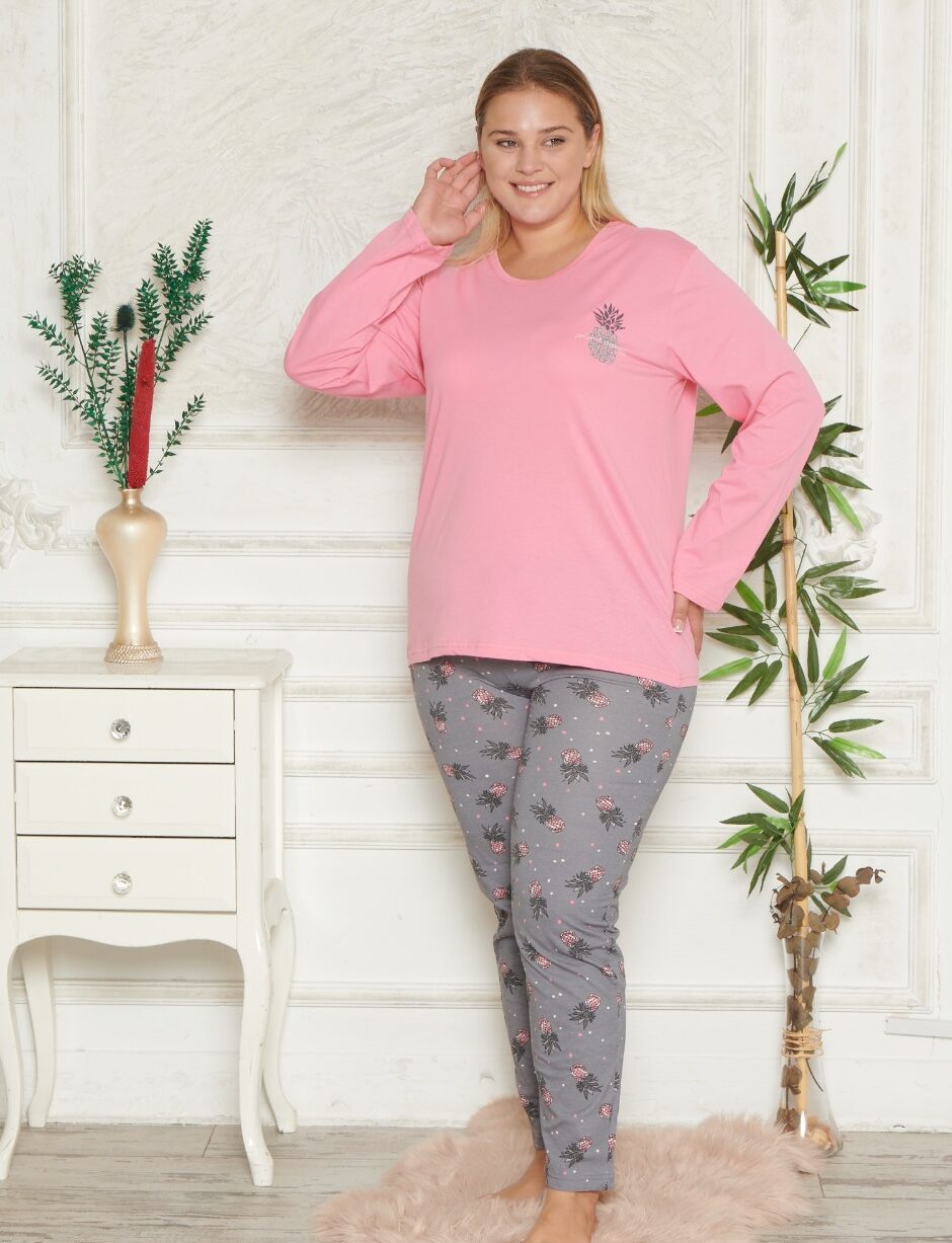 Morella GOLD Bawełna Piżama Damska Długi Rękaw Długie Spodnie kod; GD-1-6002 Rozmiary;1XL-2XL-3XL-4XL - zdjęcie 1